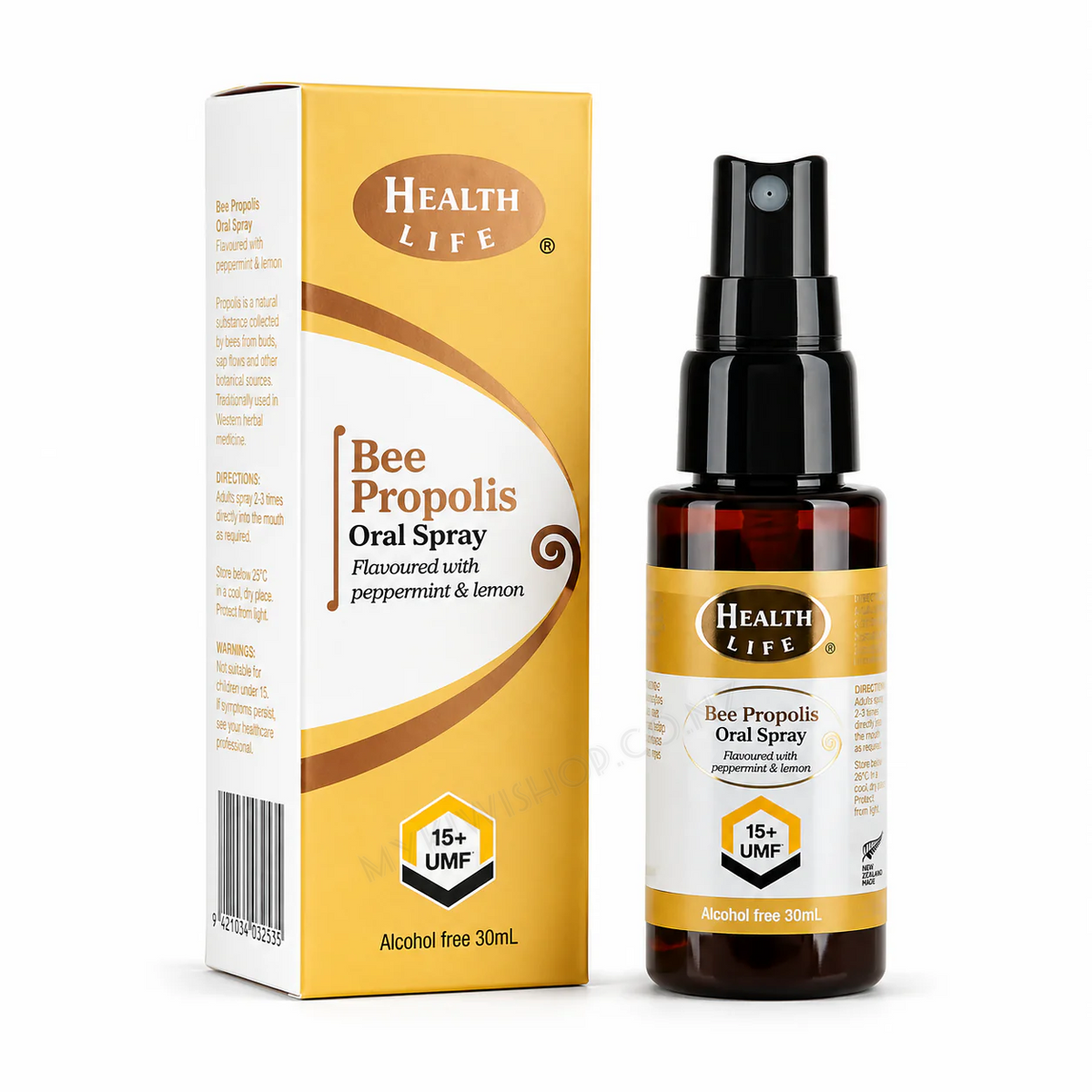 Health Life 麥蘆卡蜂蜜蜂膠口腔噴霧 30ml 規格 產品圖