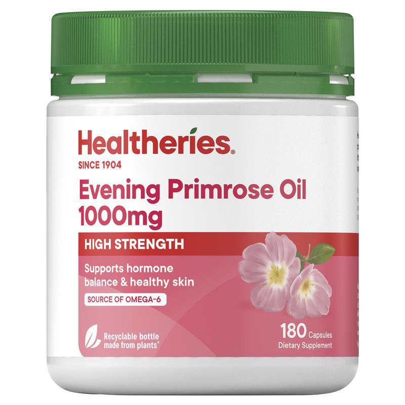 Healtheries Evening Primrose Oil 1000mg 180 Capsules 賀壽利 月見草油膠囊 180粒
