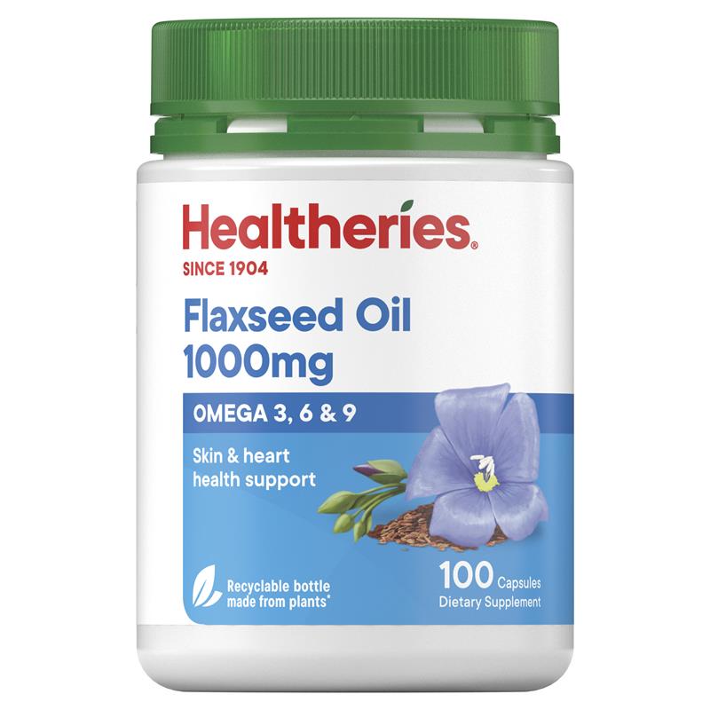 Healtheries Flaxseed Oil 1000mg 賀壽利 亞麻籽油膠囊 100粒