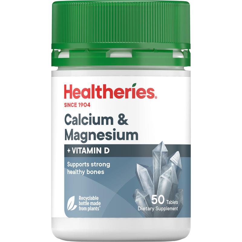 ShopJoyNZ - Healtheries Calcium & Magnesium + Vitamin D 紐西蘭賀壽利 鈣 鎂+維他命D 50粒