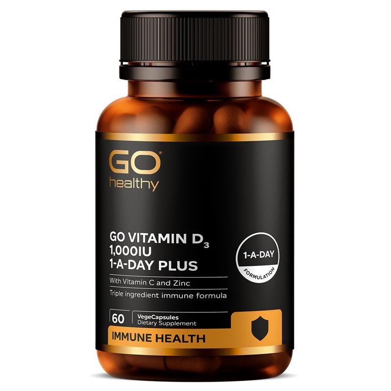 Go Healthy 紐西蘭高之源,維他命D3 1000IU 含維他命C + 鋅 60粒