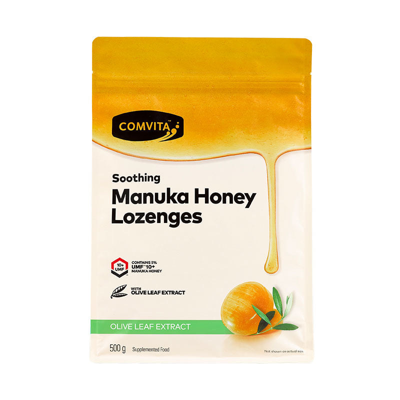 Comvita 紐西蘭康維他,麥蘆卡蜂蜜UMF10+蜂膠潤喉糖 橄欖葉味 500g