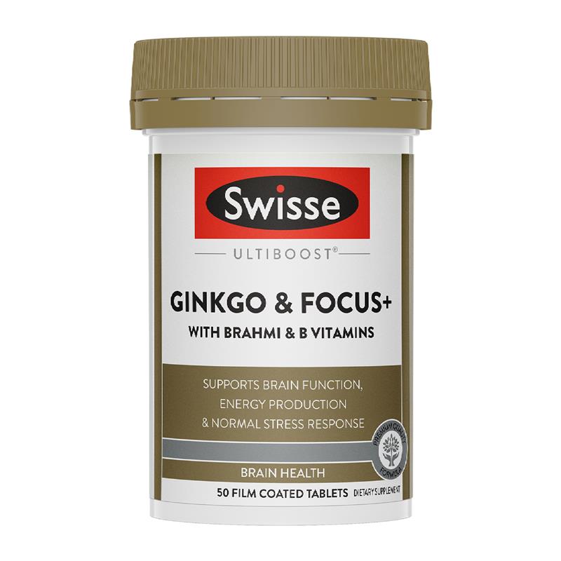 Swisse Ginkgo + Focus 澳洲,銀杏記憶專注補助片 50片