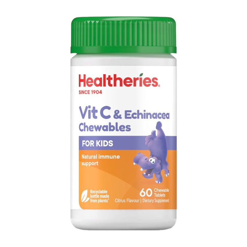Healtheries Vit C Echinacea 紐西蘭賀壽利 兒童維他命 C+紫錐花 咀嚼片 60粒