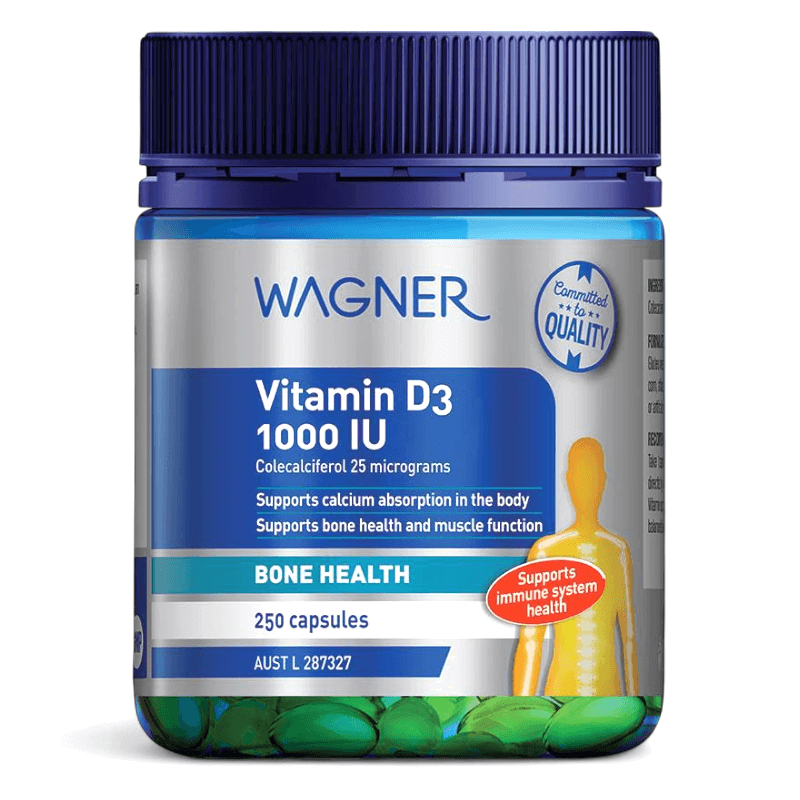 Wagner Vitamin D3 澳洲瓦格納,維他命D3 1000 IU 膠囊 250粒