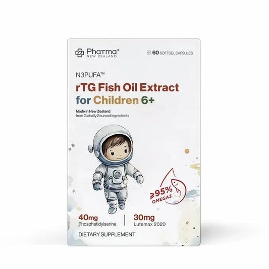 Pharma New Zealand™ N3PUFA™ rTG型 兒童學霸丸 魚油＋護眼 膠囊 60粒