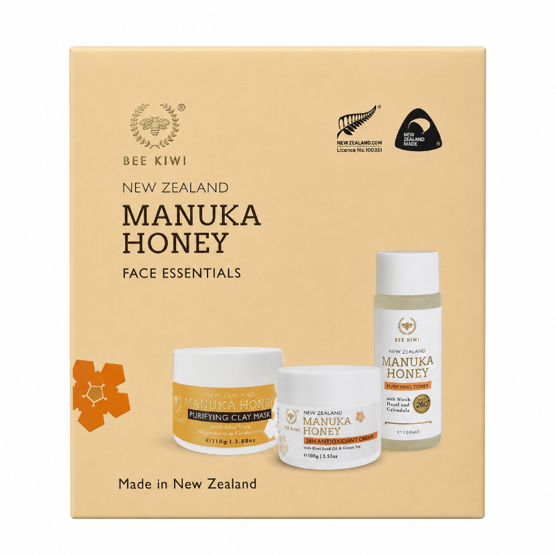 Bee Kiwi麥蘆卡蜂蜜臉部護理3件組禮盒 產品圖