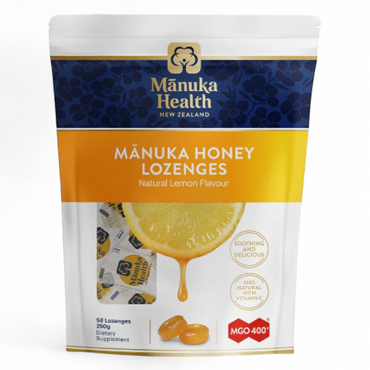 Manuka Health 紐西蘭蜜紐康麥蘆卡蜂蜜潤喉糖 檸檬味 250g 規格 產品圖
