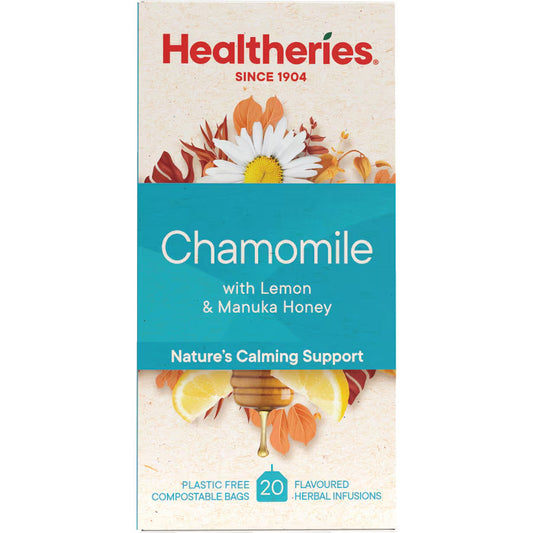 Healtheries Chamomile with Lemon Manuka Honey 賀壽利 檸檬麥蘆卡蜂蜜洋甘菊茶包 20入