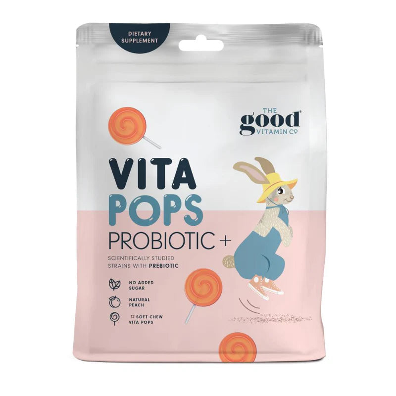 The Good Vitamin Co Vita Pops Probiotic+ 兒童益生菌棒棒糖 12入 天然蜜桃味