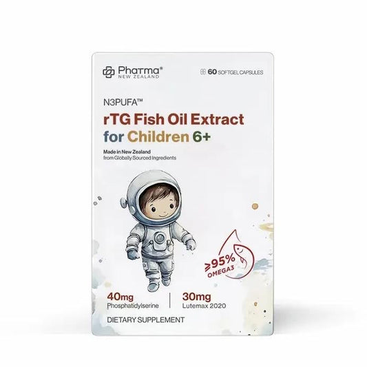 Phatma New Zealand rTG型 兒童學霸丸 魚油＋護眼 膠囊 60粒 規格 產品圖
