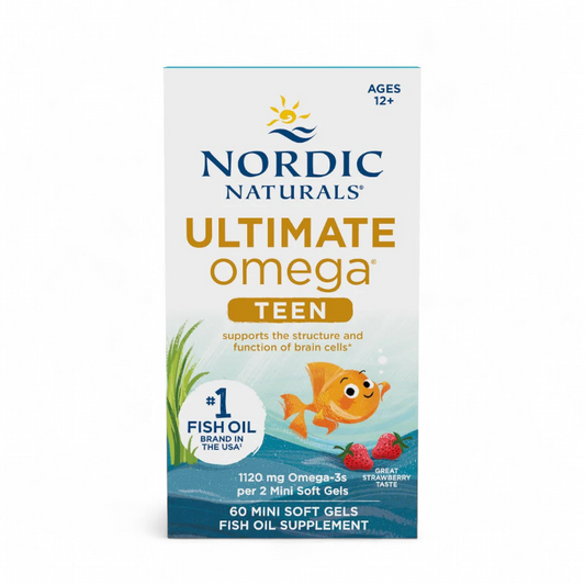 Nordic Naturals Ultimate Omega Teen 青少年 迷你魚油軟膠囊 60粒 草莓味